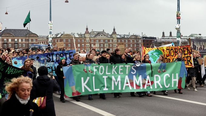 Stávka za klima v dánské Kodani.