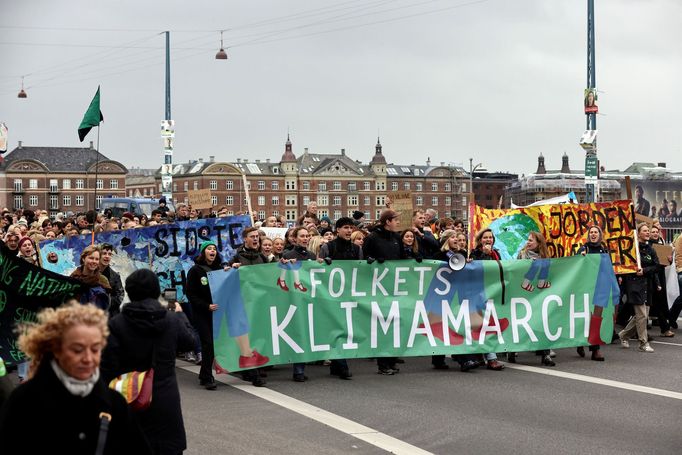 Stávka za klima v dánské Kodani.