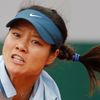 Li of China she serves to Mattek-Sands of the U.S. during th