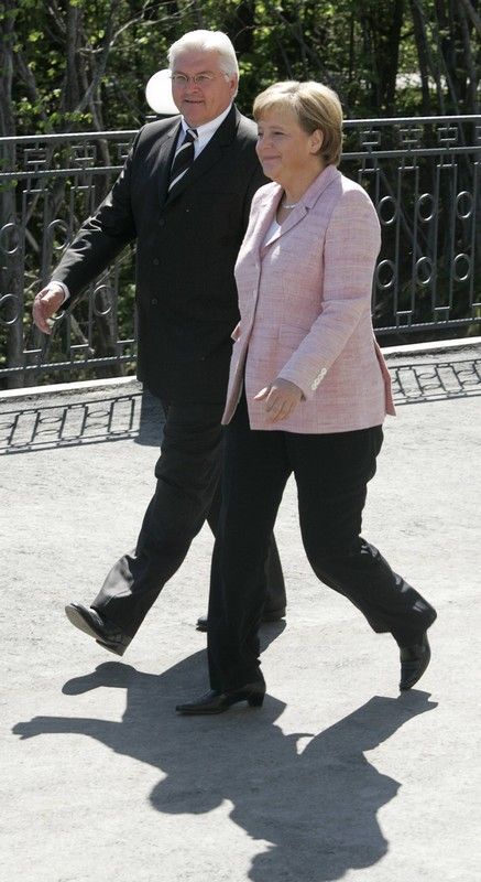 Merkelová a Steinmeier v Rusku