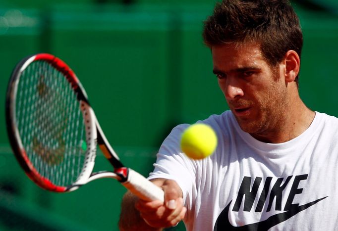 Argentinský tenista Juan Martín Del Potro na tréninku před semifinále Davis Cupu s Českou republikou.