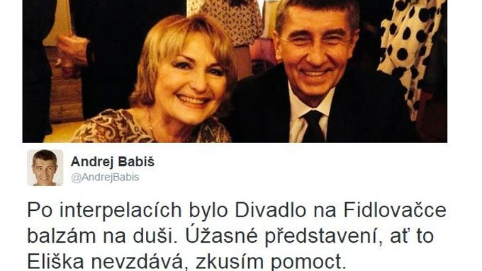 Ministr financí na Twitteru slibuje pomoc Divadlu Na Fidlovačce