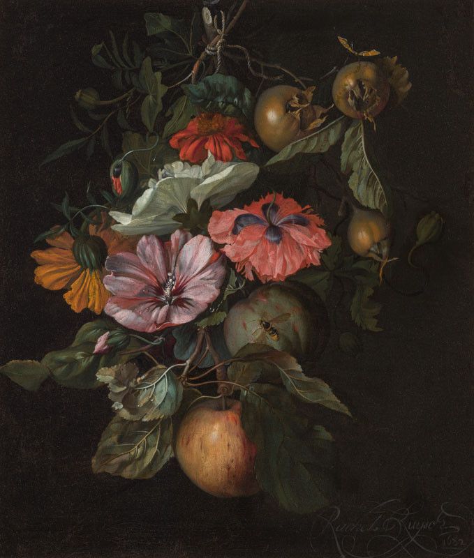 Rachel Ruyschová: Feston s květinami a ovocem