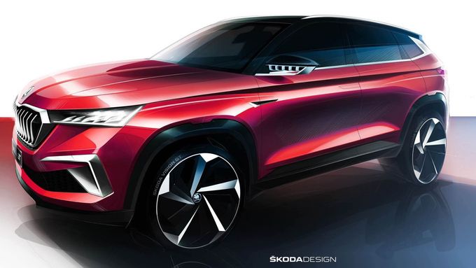 Skica konceptu Vision GT, která se objevila v průběhu prezentace Škody v Šanghaji.