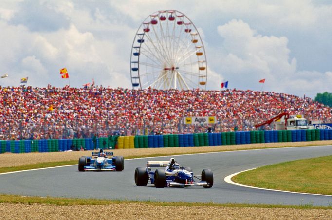 F1, VC Francie 1995 (Magny-Cours) - Damon Hill, Williams a Johnny Herbert, Benetton