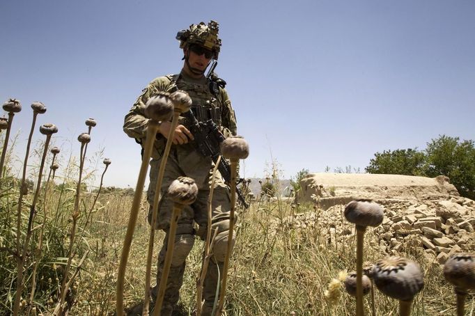 U.S. Army soldier Sgt. Matt Krumwiede, from the 5-20 Infantry Regiment attached to 82nd Airborne Division, walks while on patrol in Zharay district of Kandahar province, southern Afghanistan June 11, 2012. On June 12, 2012, Krumwiede was on patrol in Afghanistan when he stepped on an IED, which tore away both his legs, damaged his left arm, and ripped open his abdominal cavity. The 22-year-old has since undergone around 40 surgeries and is learning to walk with prosthetic legs. He is keen to re-join the infantry as soon as his injuries allow. U.S. troops have been in Afghanistan since 2001. Thousands of Afghan elders gathered in Kabul on November 21, 2013 at a Loya Jirga, or grand council, to debate a crucial security pact with the United States, a day after Kabul and Washington reached a draft agreement laying out the terms under which U.S. troops may stay beyond 2014. Picture taken June 11, 2012.