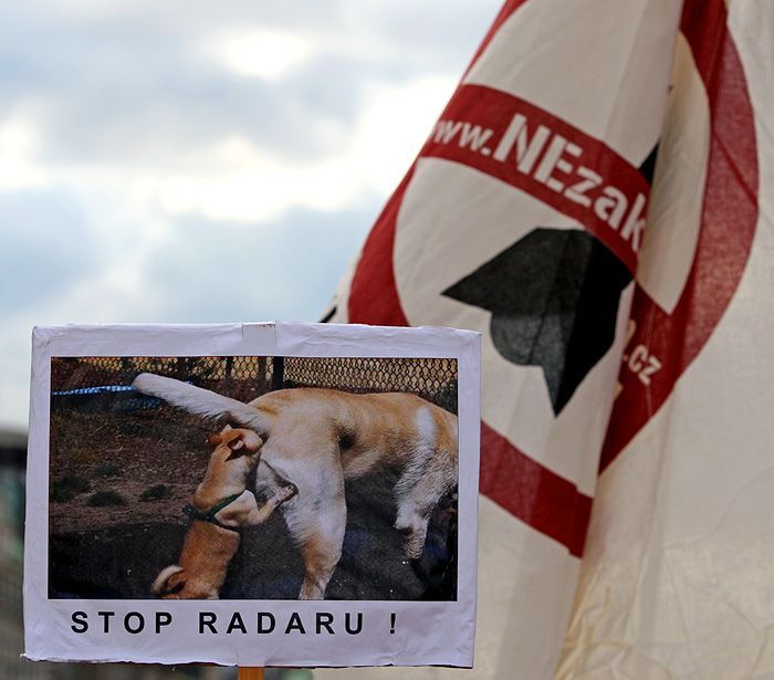 Demonstrace proti radaru