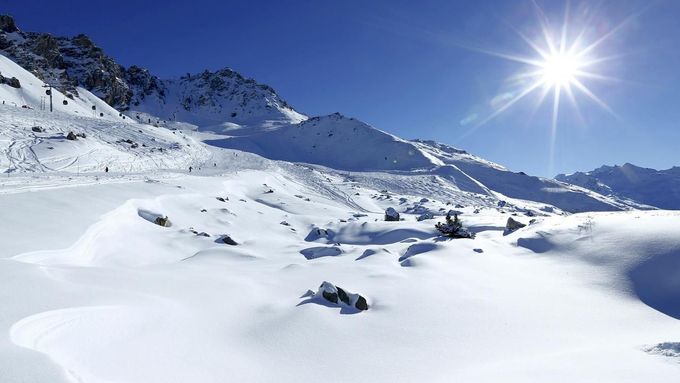 Francouzský Meribel, součást lyžařského areálu Tři údolí.