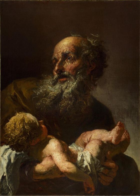 Petr Brandl: Simeon s Ježíškem, kolem 1730