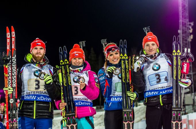 SP Östersund, Smíšená štafeta: Michal Šlesingr, Veronika Vítková, Gabriela Soukalová a Ondřej Moravec