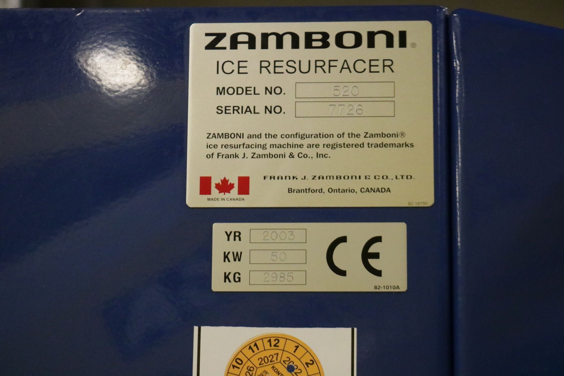 Rolba Zamboni O2 Aréna
