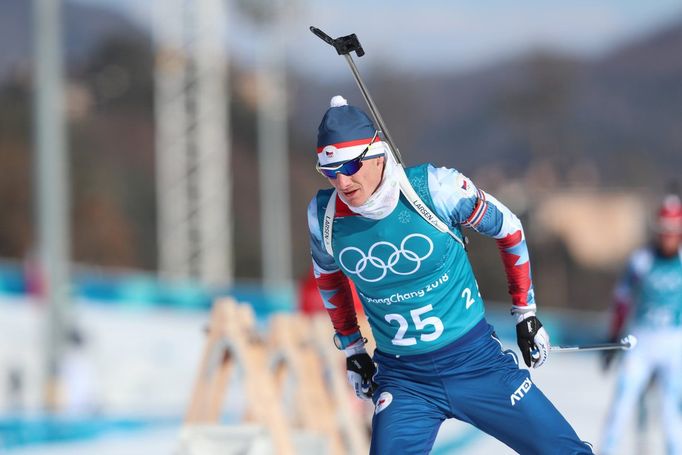 Trénink českých biatlonistů na olympiádě v Pchjongčchangu (Ondřej Moravec)