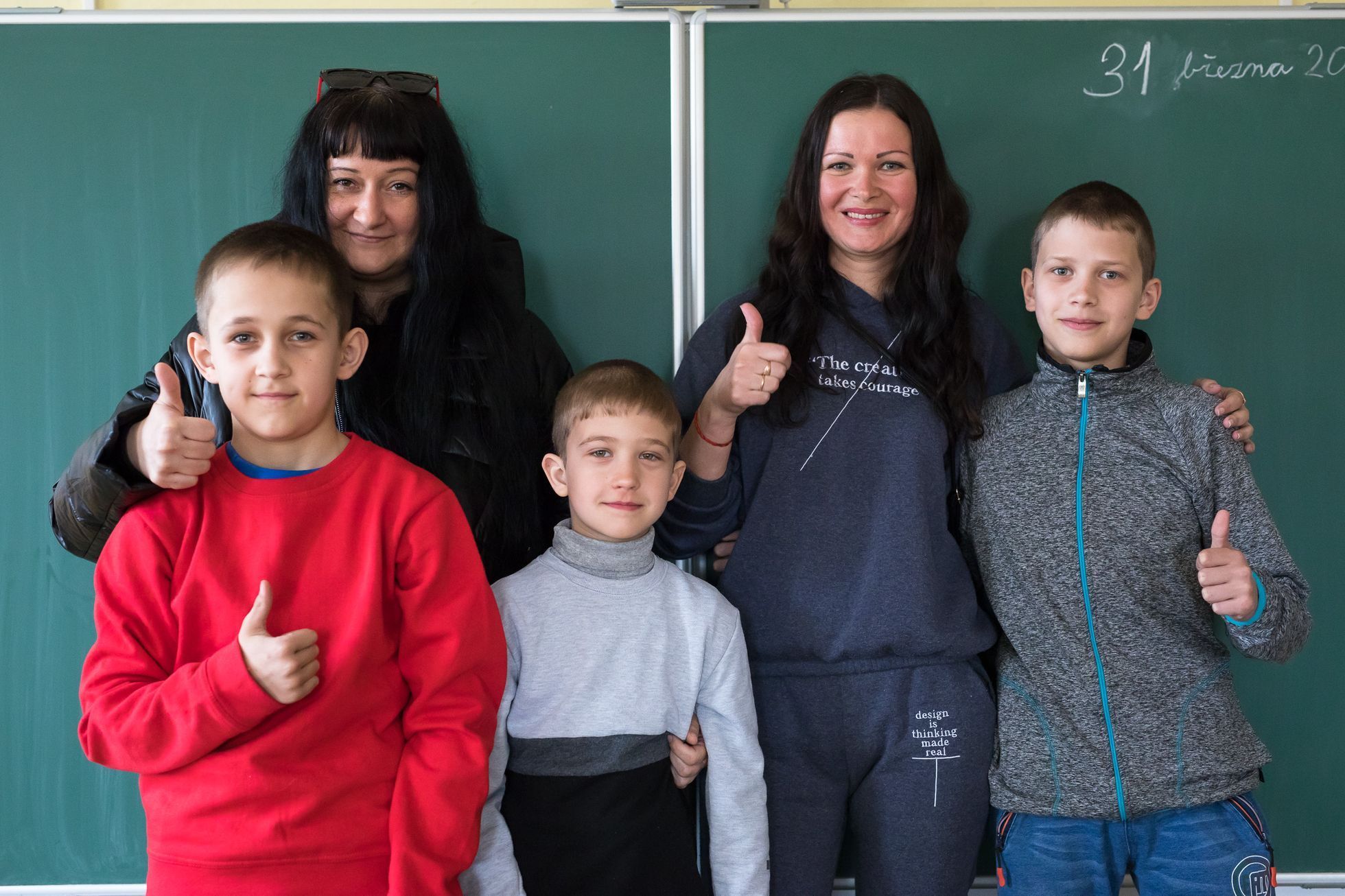 Ukrajinské děti ve škole, uprchlíci, Krakonošova základní škola Loukov