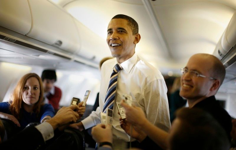 Obama v letadle