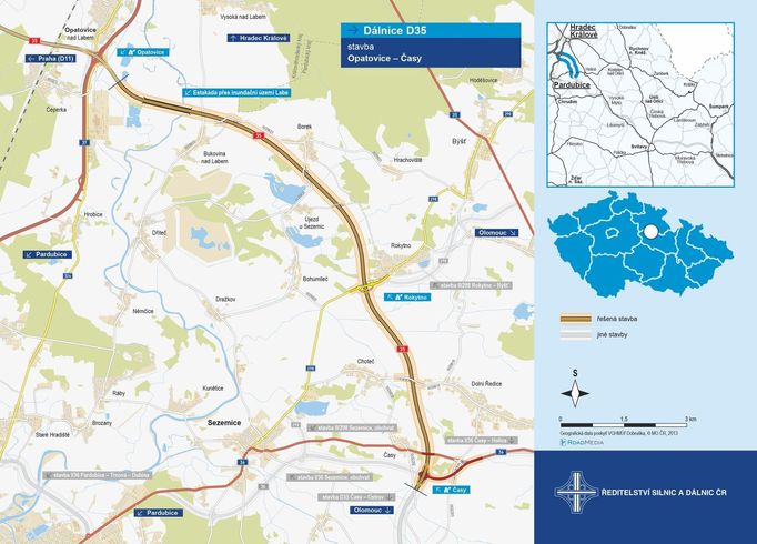 Otevření úseku dálnice D35 Opatovice nad Labem - Časy
