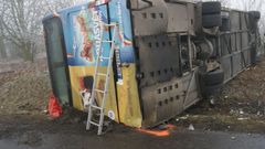 Dopravní nehoda autobusu Panenský Týnec