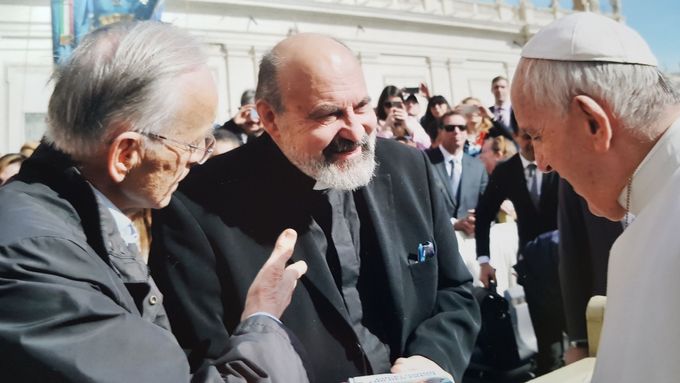 Tomáš Halík při setkání s papežem Františkem.