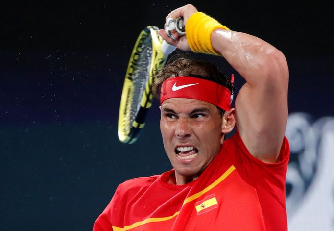 Tennis - ATP Cup - Ken Rosewall Arena, Sydney, Australia - January 10, 2020  Spain's Rafael Nadal in action during his Quarter Final singles match against Belgium's David