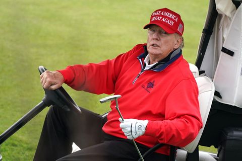 Trump, golf, Skotsko, vandalové, Palestinci