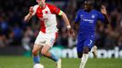 fotbal, odveta čtvrtfinále Evropské ligy, Chelsea - Slavia, Tomáš Souček a N'Golo Kante