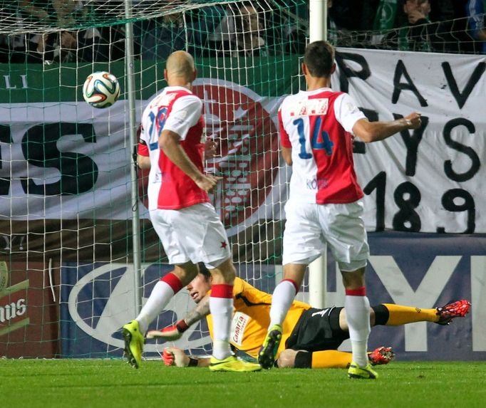 SL, Bohemians-Slavia: Karel Hrubeš, Maretin Berkovec (29) a Marek Kodr (14)