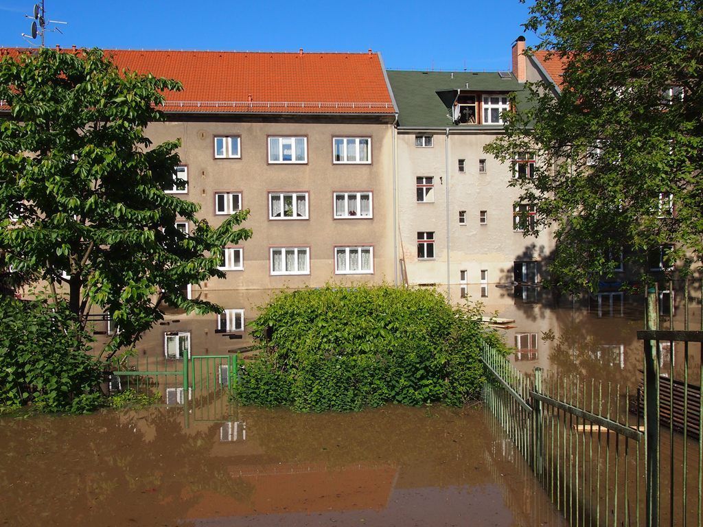 Povodně v ústecké části Střekov