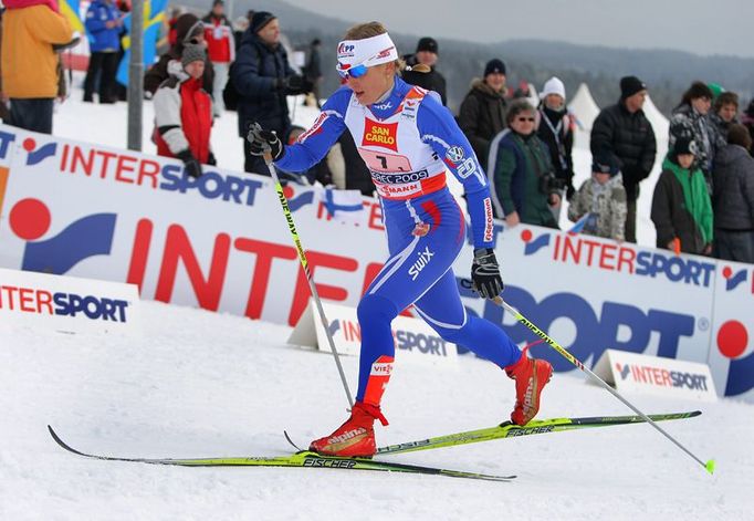 Ivana Janečková ve finále sprintu dvojic. České reprezentantky na čelo závodu nestačily.