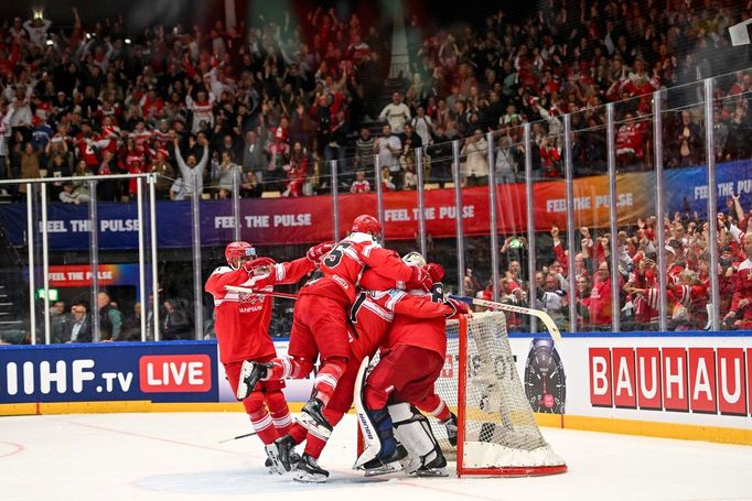 Dánská euforie po vítězství nad Kanadou ve čtvrtfinále hokejového MS 2025