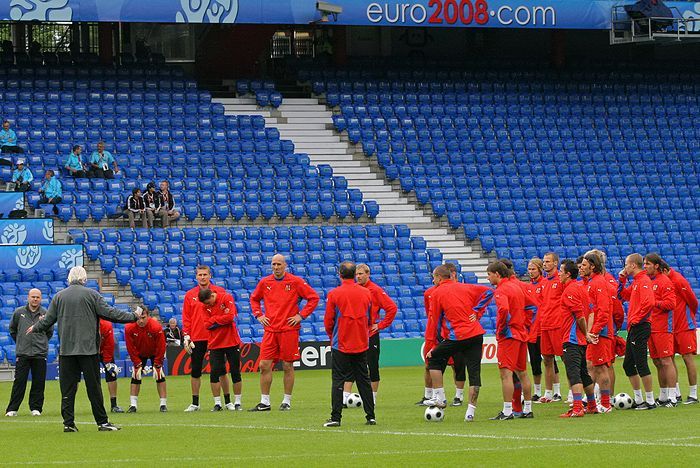 trénink fotbalistů v Basileji