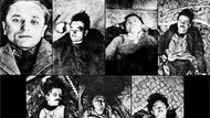 Na koláži posmrtných fotografií parašutistů ve směru zleva doprava a dolů: Josef Bublík, Jan Kubiš, Adolf Opálka, Jaroslav Švarc, Jan Hrubý, Josef Gabčík a Josef Valčík.