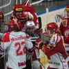 Hokejisté Slavie Praha v utkání 13. kola Tipsport extraligy proti Českým Budějovicím.