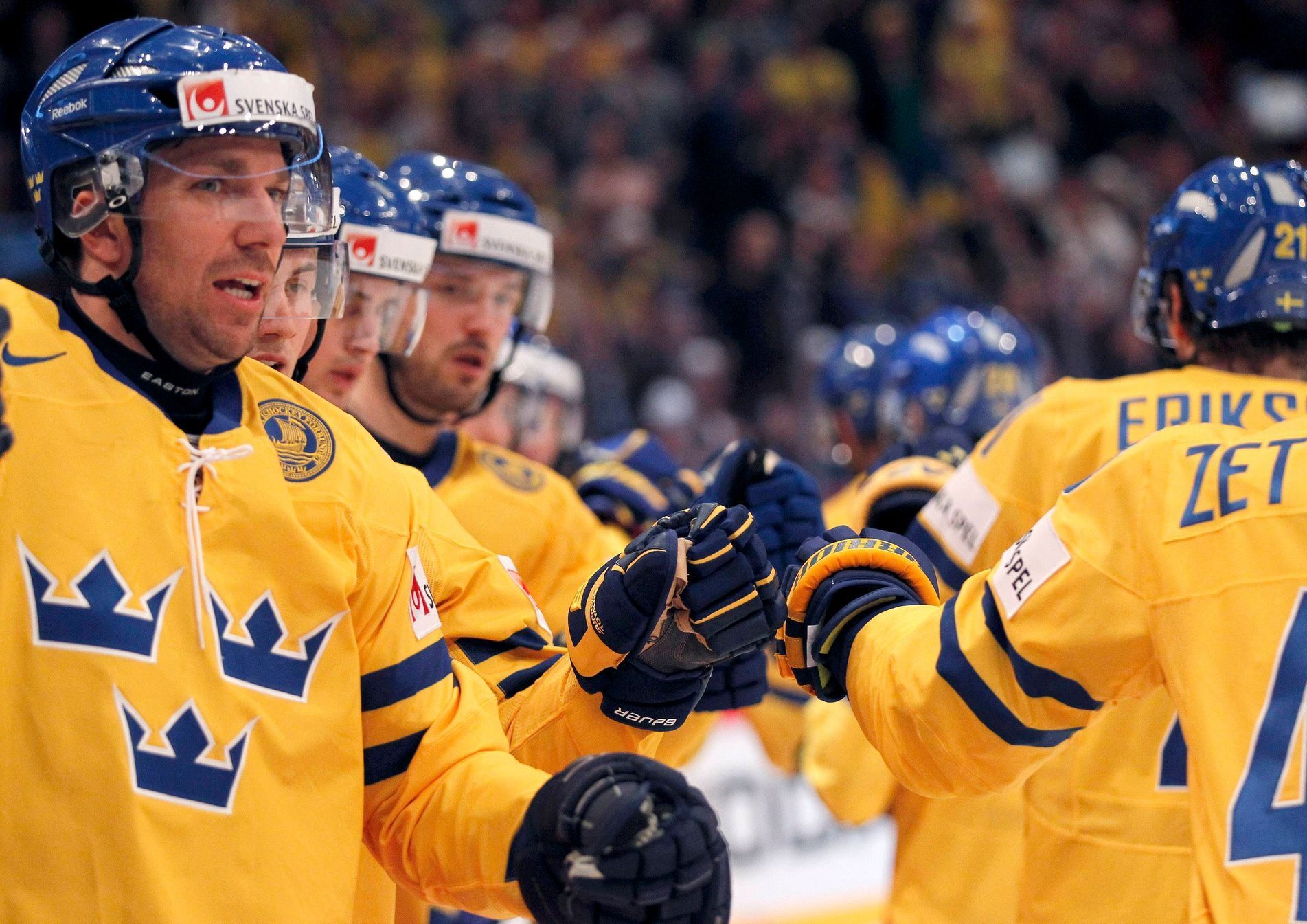 Radost Švédů v utkání proti Česku
