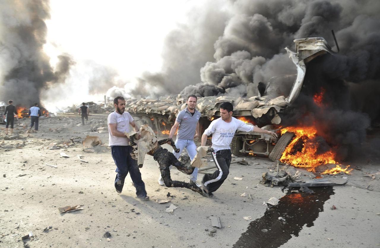 Obrazem: Exploze bomb v Damašku