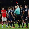 fotbal, anglická liga 2021/2022, Premier League - Arsenal v West Ham United, Vladimír Coufal, červená karta