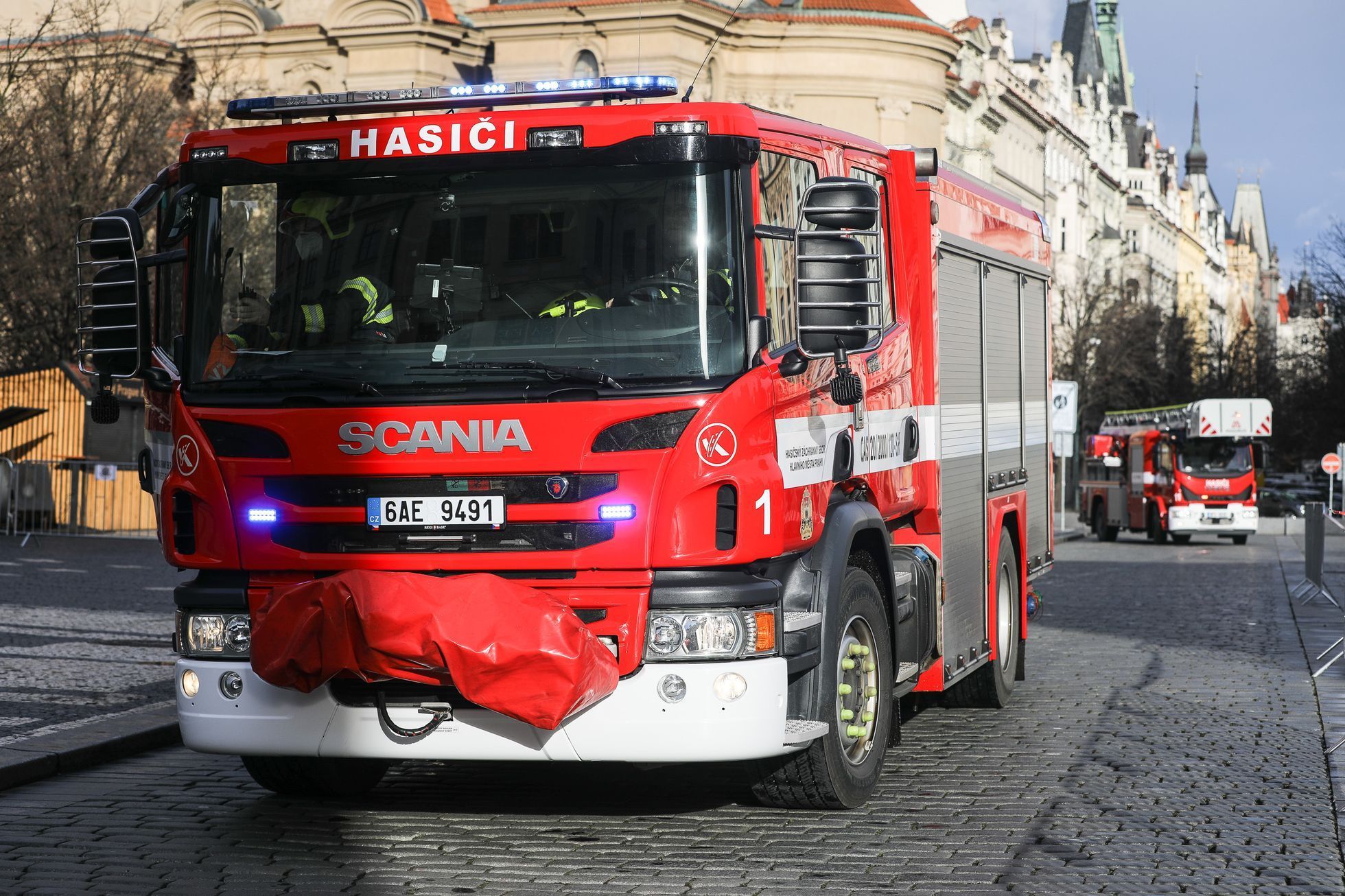 Hasičské cvičení Staroměstská radnice, orloj, Petřín, hasiči, požární cvičení, hasičský záchranný sbor, požár, evakuace