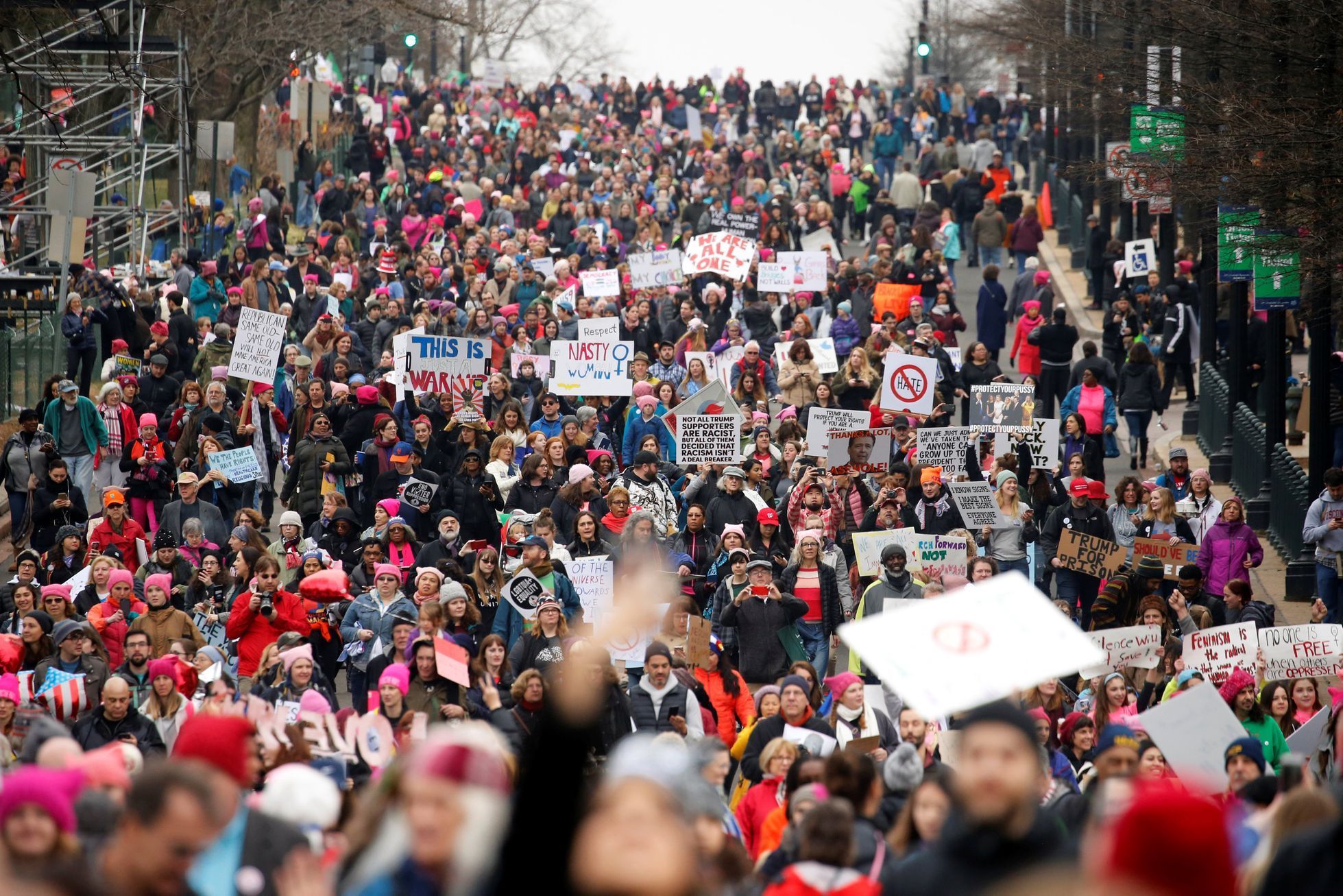 Washington demonstrace za práva žen a proti Trumpovi