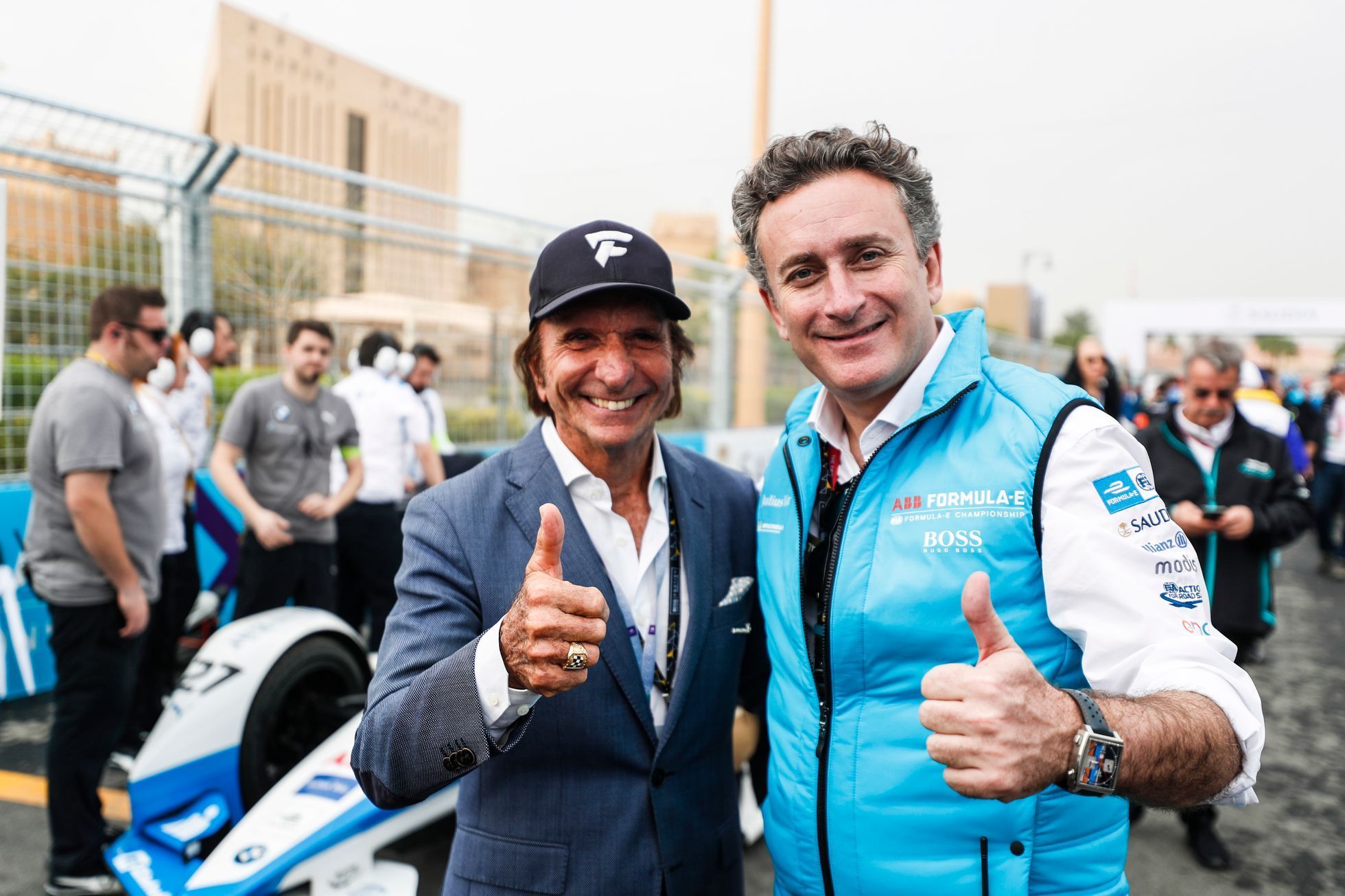 Formule E, Rijád 2018:  Emerson Fittipaldi a Alejandro Agag