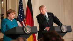 Německá kancléřka Angela Merkelová a prezident USA Donald Trump