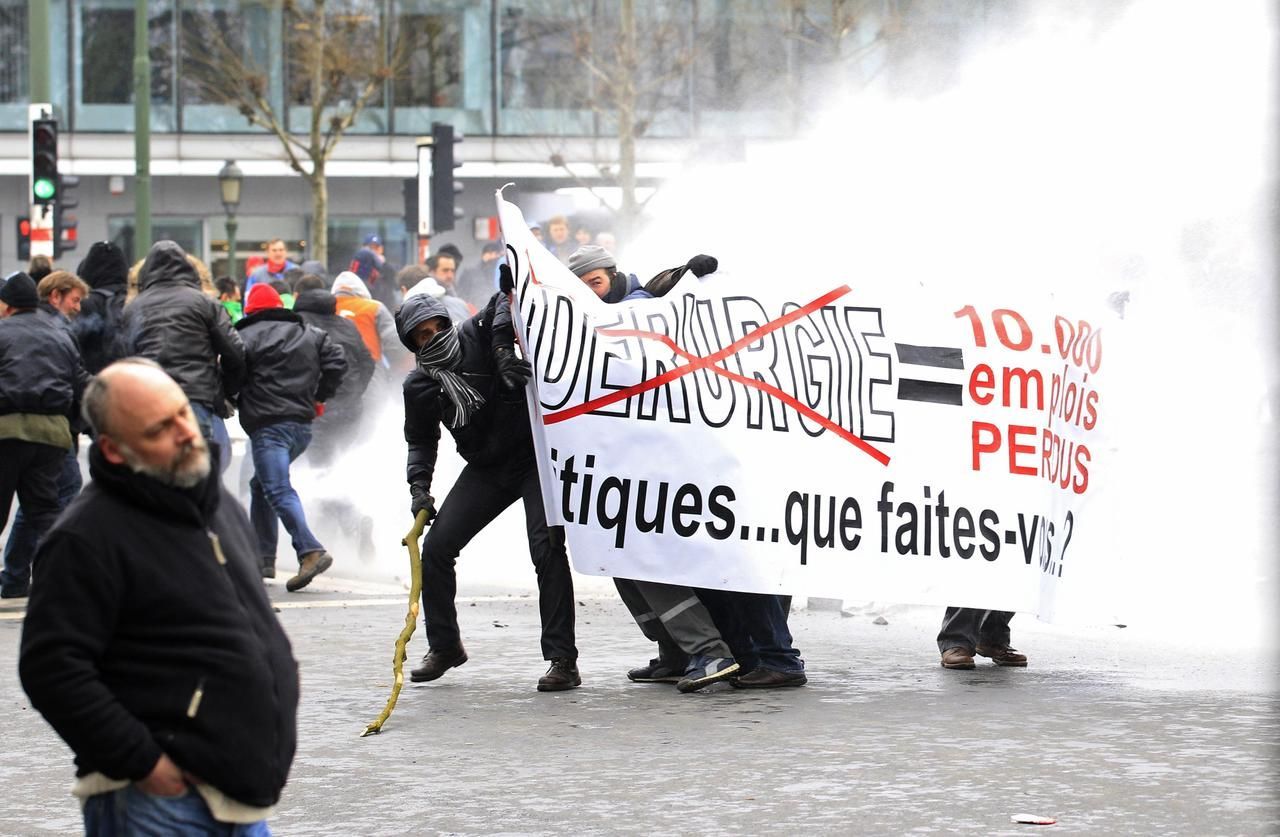 Fotogalerie: Boj belgických ocelářů proti propouštění