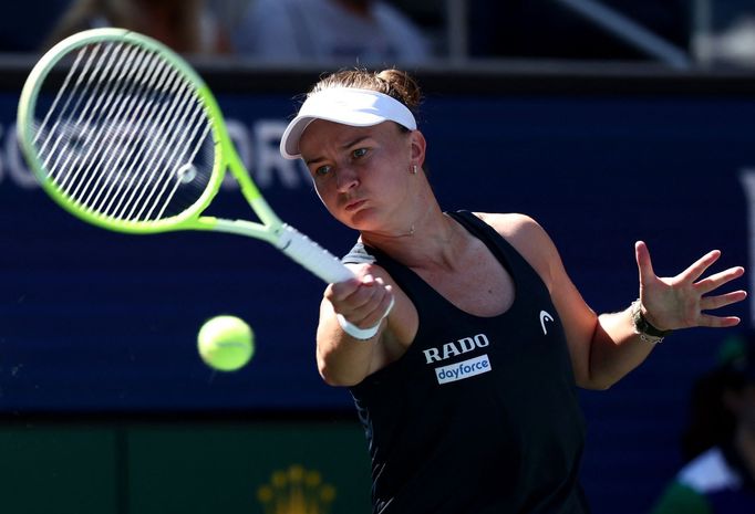 Barbora Krejčíková v utkání prvního kola US Open 2025