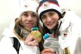 Martina Sáblíková a Ester Ledecká se svými medailemi z Pchjongčchangu 2018