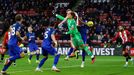 Soccer Football - Premier League - Sheffield United v West Ham United - Bramall Lane, Sheffield, Britain - January 21, 2024 West Ham United's Alphonse Areola fouls Sheffi