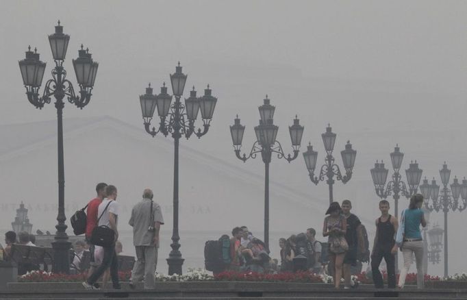 Centrum Moskvy. Fotografie ze 6. srpna.