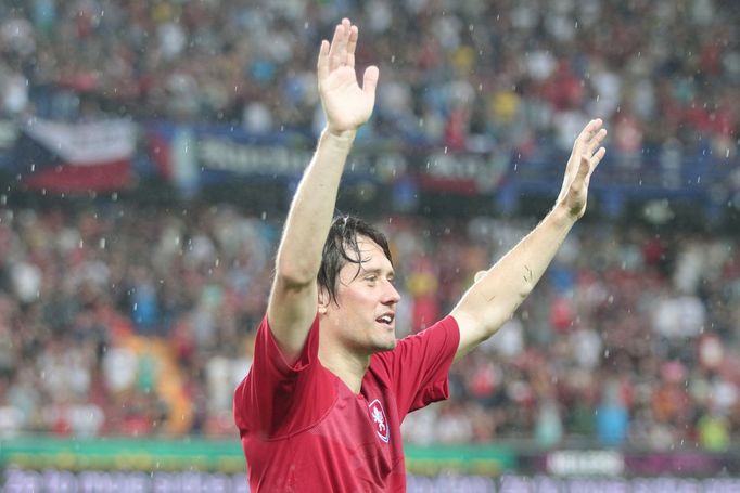 Tomáš Rosický na své rozlučce v Praze 9. 6. 2018.