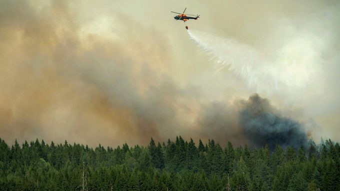 Rozsáhlé lesní požáry ve Švédsku.