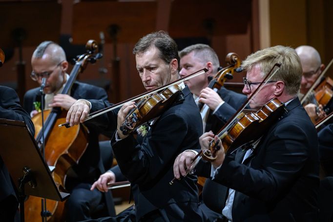 Snímek ze zahajovacího koncertu sezony České filharmonie.