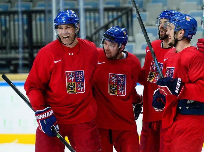 Jaromír Jágr, Dominik Simon, Jakub Klepiš a Jan Kovář