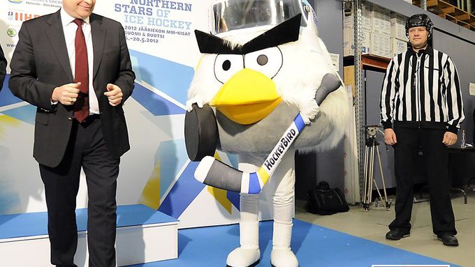 HockeyBird - maskot MS 2012 ve Finsku a Švédsku