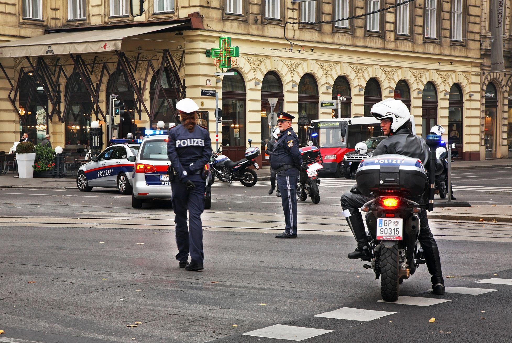Ilustrační fotografie, policie, Rakousko, 2018