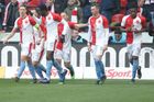 Slávistická radost v zápase 28. ligového kola Slavia - Sparta